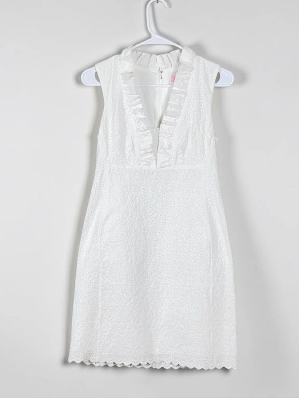 Lilly Pulitzer Adeline Lace Eyelet Mini Dress White Size 2 Coastal Coquette - Picture 2 of 7
